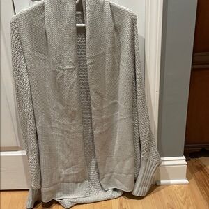 Elegant Gray Open-Front Cardigan